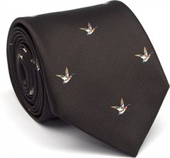 KM-105 Brązowy krawat dla myśliwego - Dzika Kaczka - Krawaty i muchy