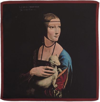 Poszetka z reprodukcją obrazu Leonarda Da Vinci - Dama z gronostajem E174