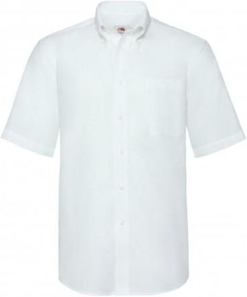Koszula męska z krótkim rękawem Oxford Fruit of the Loom Biały 3XL