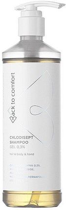 BackToComfort  Chlodisept Shampoo Gel 0,3%  Szampon, Żel do Mycia Ciała i Włosów  500ml