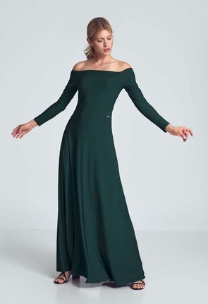 Figl Maxi Sukienka Odsłaniająca Ramiona - Zielona