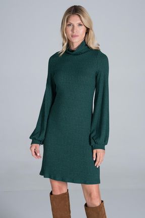 Figl Dzianinowa Sukienka Z Golfem - Zielona