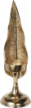 Świecznik na świeczkę aluminiowy tealight glamour 34 cm złoty