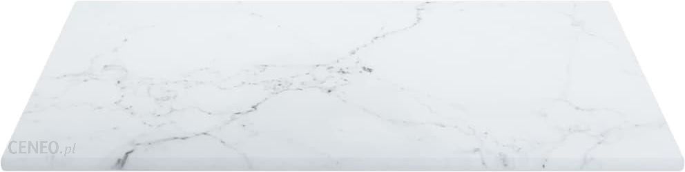 VidaXL Blat Stołu Biały 30x30cm 6 Mm Szkło Ze Wzorem Marmuru 322252
