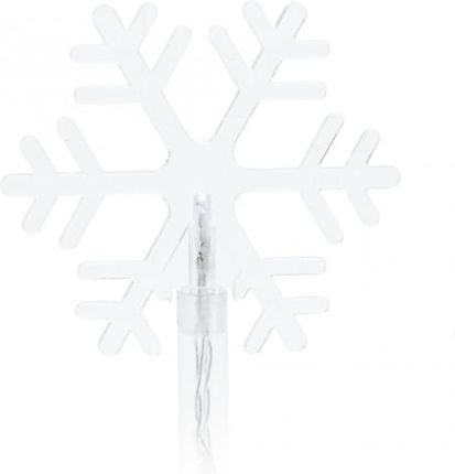 Płatki śniegu na słupkach 5 szt. dekoracja zewnętrzna 15led IP44 na baterie Timer światło zimne białe