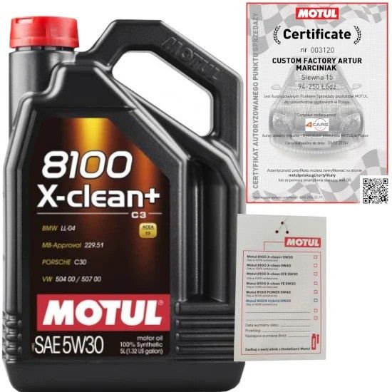 Motul 8100 X-Clean+ 5W30 5l 106377 - opinie i ceny na Ceneo.pl
