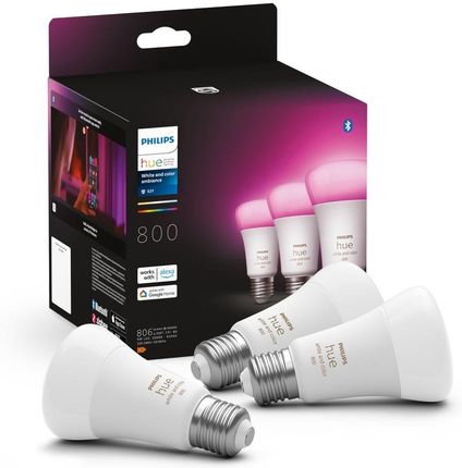 PHILIPS HUE White and color ambiance 3 szt. E27 806lm (929002489603)