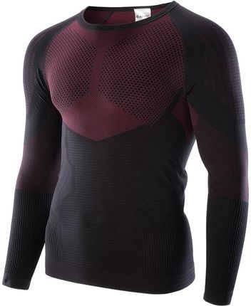 Bielizna termoaktywna męska bluza Hi-Tec Hino Top czarno-czerwony rozmiar XL/XXL