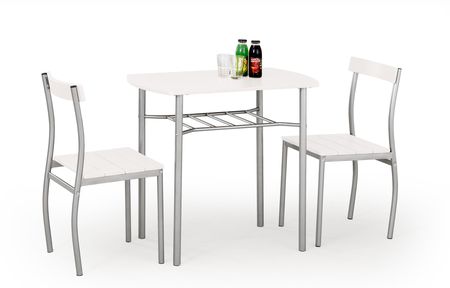 Halmar LANCE zestaw stół + 2 krzesła biały