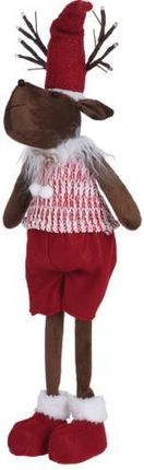 KMTP Figurka Renifer Stojący W Spodenkach Z Migającymi Porożami Czerwony Led 60cm Ozdoba Świąteczna Kapf472460Sp