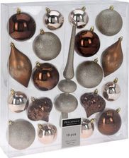 Zdjęcie Zestaw bombek na choinkę 19 elmentów w kolorach bursztynu i srebra - Krzywiń