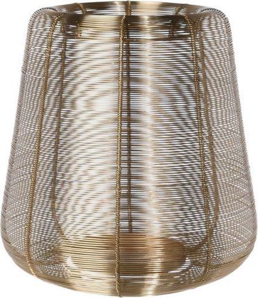 Lampion latarnia druciany złoty stożkowy Glamour 28x29 cm