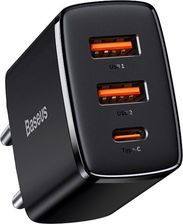 Baseus Ładowarka sieciowa Compact Quick Charger 2xUSB USB-C PD 3A 30W (czarna) - Ładowarki do telefonów