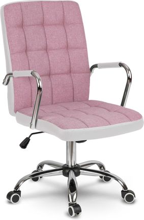 Sofotel Fotel Biurowy Materiałowy Benton Różowo Biały
