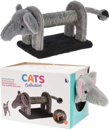 Pets Collection Drapak dla kota pluszowy słoń szary 52x18,5x19 cm
