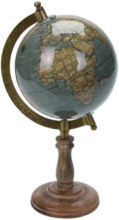 Dekoracja domu Dekoracyjny globus świata turkus 28 cm