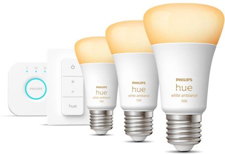 PHILIPS HUE White ambiance Zestaw startowy 3 szt. E27 1100lm
