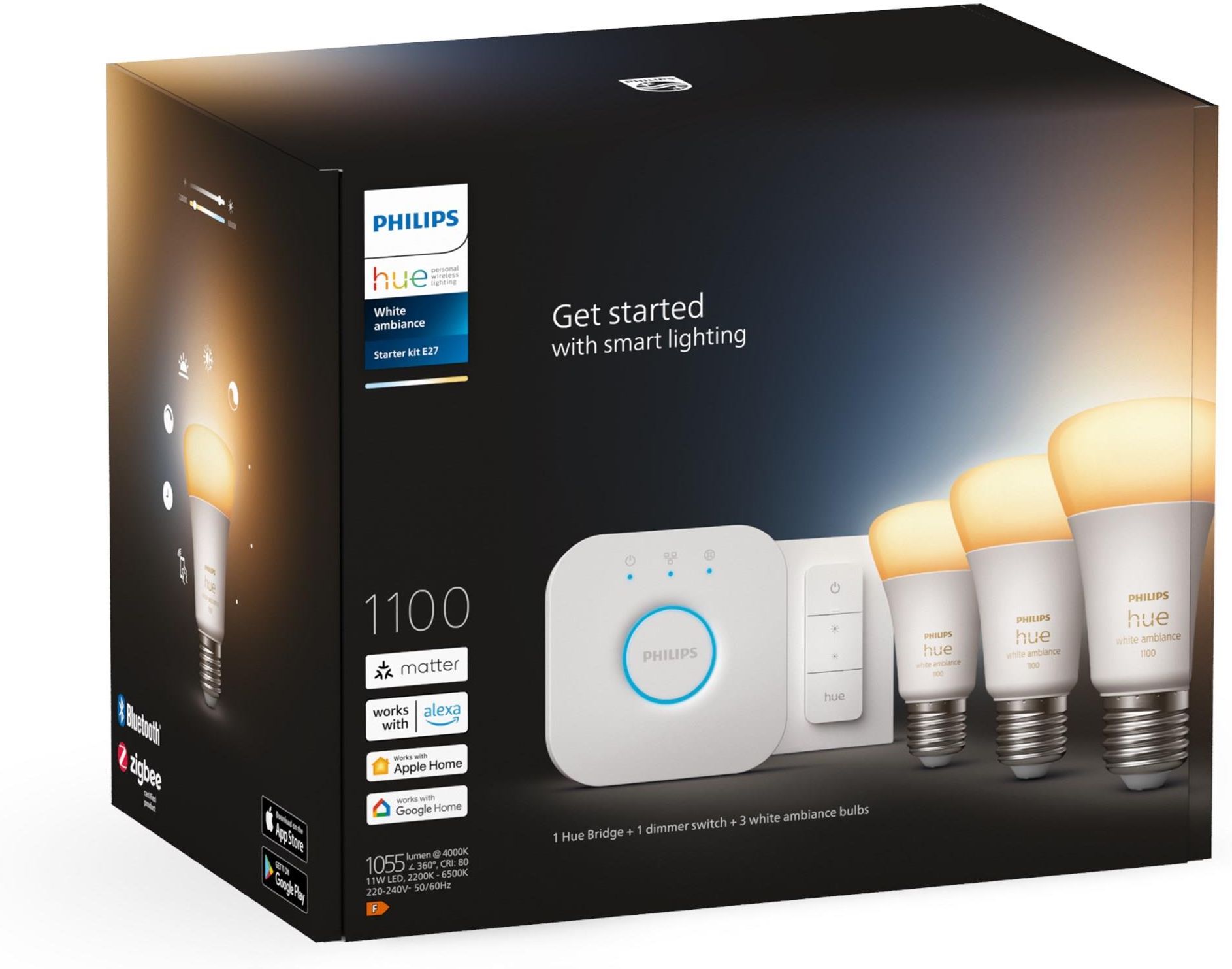 PHILIPS Hue White and Color Ambiance 3個 PHILIPS HUE White and color ambiance Zestaw startowy 3 szt