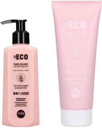 Mila Professional Be Eco Pure Volume zestaw dodający objętości włosom szampon 250ml, peeling 200ml