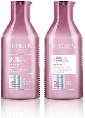 Redken Volume Injection zestaw dodający objętości włosom szampon 300ml, odżywka 300ml