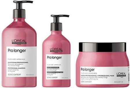 L'Oreal Pro Longer zestaw pogrubiający końce włosów szampon 750ml, odżywka 500ml, maska 500ml
