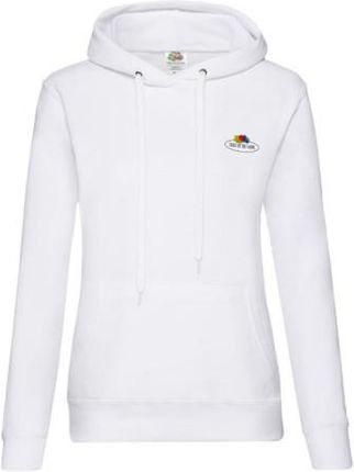 Bluza damska z kapturem Vintage z małym logo Fruit of the Loom Biały M
