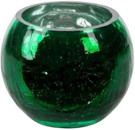 Eurofirany Szklany Świecznik Dekoracyjny Verre3 10x8cm Zielony