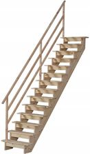 Zdjęcie KORNIK Schody Zębinowe Sosnowe Proste z Barierką - Śrem