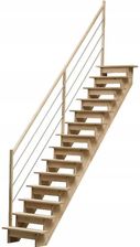Zdjęcie KORNIK Schody Zębinowe Dębowe Proste z Barierką Inox - Śrem