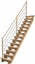 Zdjęcie KORNIK Schody Zębinowe Bukowe Proste z Barierką Inox - Śrem