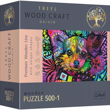 Trefl Puzzle drewniane 500+1el.  Kolorowy szczeniak 20160