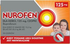 Nurofen dla dzieci czopki ibuprofen 125mg 10szt. - zdjęcie 1