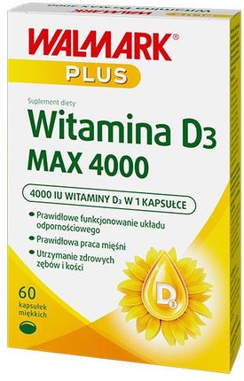 Walmark Plus Witamina D3 Max 4000, 60 kaps