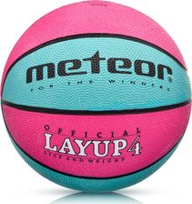 Meteor Piłka Kosz. Layup 4 Różowa Niebieska - Piłki do koszykówki
