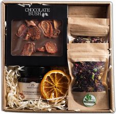 Zdjęcie KOSZ PREZENTOWY 1 Z KONFITURĄ, CZEKOLADĄ I HERBATĄ - Ozorków