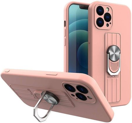 Hurtel Ring Case Silikonowe Etui Z Uchwytem Na Palec I Podstawką Do Samsung Galaxy S21 Ultra 5G Różowy (SAMSUNGGALAXYS21ULTRA5G)