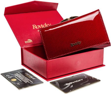 Lakierowany portfel czerwony Rovicky 8810-SBRN-3809 RED