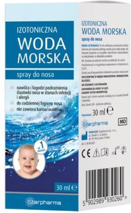 STARPHARMA Izotoniczna woda morska Spray do nosa, 30ml