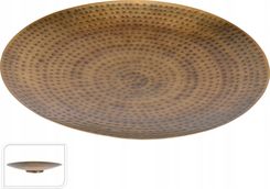 Zdjęcie Talerz ozdobny młotkowany taca metalowa 30 cm antyczny mosiądz - Lubsko