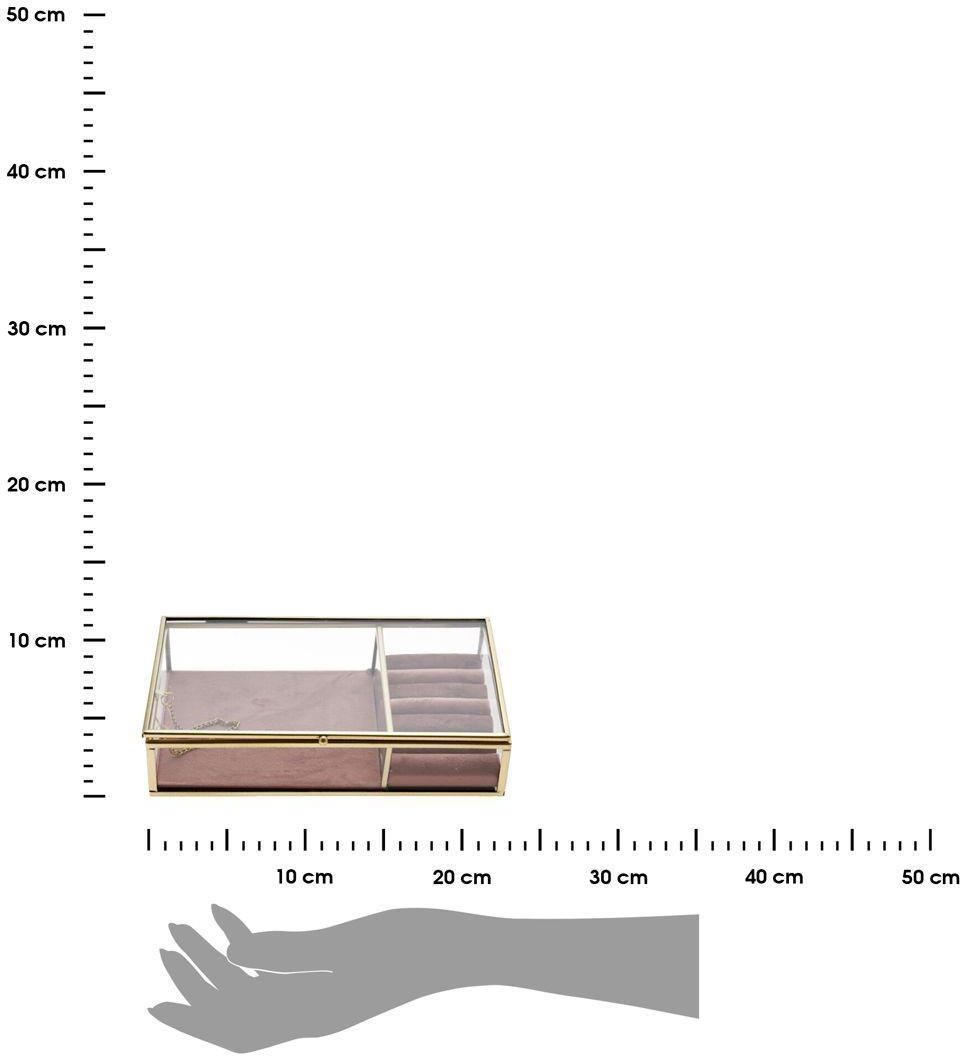 Pudełko na biżuterię szkatułka organizer z różową wyściółką 23x14,5x5 cm