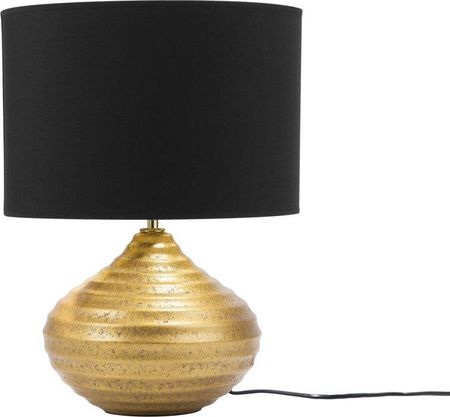 Beliani Nowoczesna lampa stołowa złota ceramiczna czarno-złoty abażur Kuban