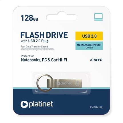 Pendrive 128GB Platinet USB 2.0 K-DEPO (srebrny).