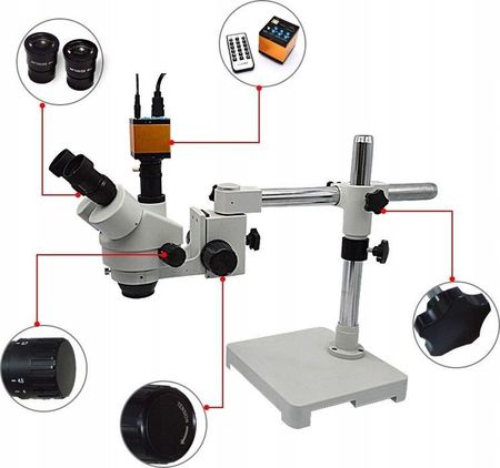 Techrebal Mikroskop stereoskopowy trinokularowy 10HS + Kamera 614 14MP