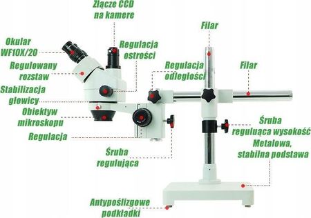 Techrebal Mikroskop stereoskopowy trinokularowy 10HS
