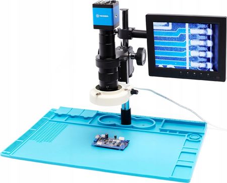 Techrebal Mikroskop DO PRACY DUŻA BAZA KAMERA FULLHD Z HDMI