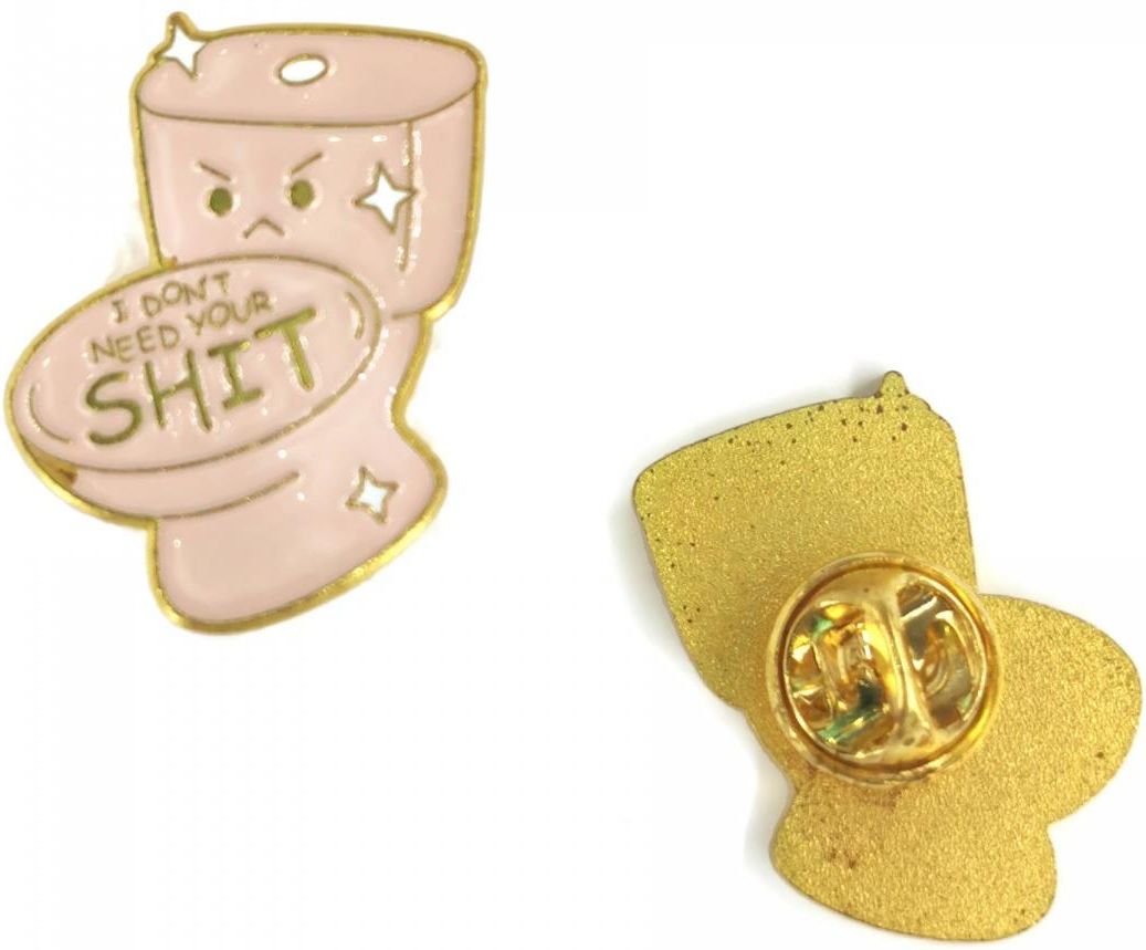 Clamoty Przypinka Toaleta Kibelek Różowa Buton Metal Pin - zdjęcie 2 Clamoty Przypinka Toaleta Kibelek Różowa Buton Metal Pin