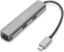 Zdjęcie Digitus Stacja dokująca USB Typ C 5 portów 4K 30Hz HDMI 3x USB3.0 RJ45 srebrna (DA70892) - Warszawa