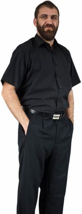 42/43 - XL Koszula męska czarna bawełniana z krótkim rękawem