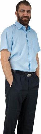 41/42 - L/XL Elegancka koszula męska z krótkim rękawem blado niebieska