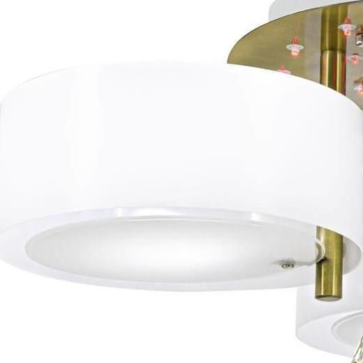Mdeco Abażurowa Glamour Oprawa Z Kryształkami Biała Mosiądz (DRS8006321QG) - zdjęcie 1 Mdeco Abażurowa Glamour Oprawa Z Kryształkami Biała Mosiądz (DRS8006321QG)
